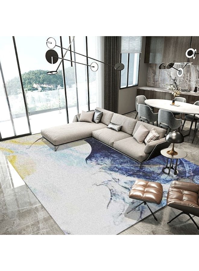 بساط باب عصري مانع للانزلاق بطبعة تجريدية أزرق 60x90سم - Image 5