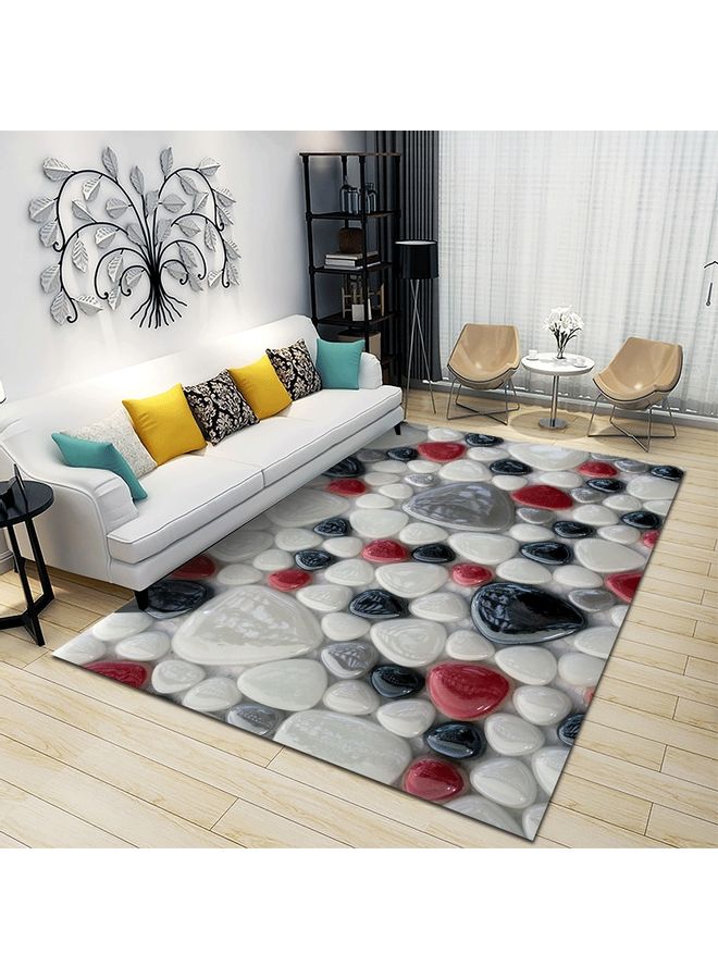 Cobble Print Anti-Slip Living Room Floor Mat Multicolour 60x90cm  - Image 1