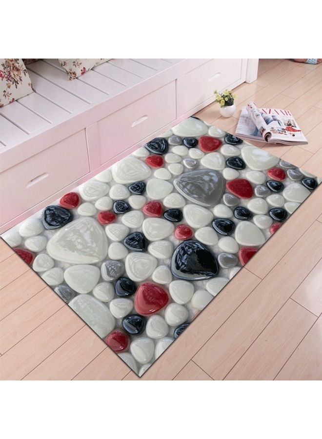 Cobble Print Anti-Slip Living Room Floor Mat Multicolour 60x90cm  - Image 3