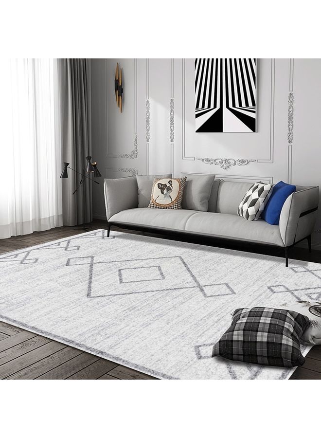 Retro Ethnic Style Geometric Pattern Rectangle Rug, Synthetic Fibre, Rectangle Grey 60*90(W*L)cm - Image 1