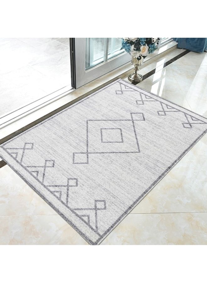 Retro Ethnic Style Geometric Pattern Rectangle Rug, Synthetic Fibre, Rectangle Grey 60*90(W*L)cm - Image 2