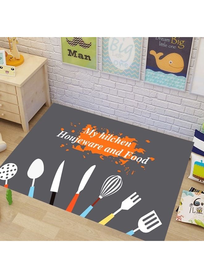 Rug Simple Modern Style Cooking Utensils Pattern Anti-Slip Floor Mat Multicolour 60x90(WxL)cm  - Image 3