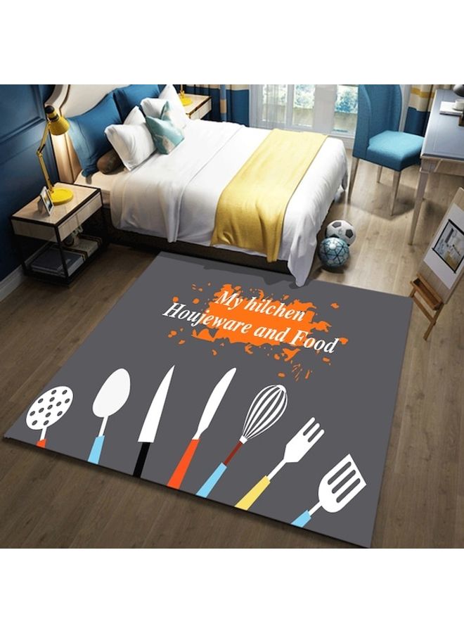 Rug Simple Modern Style Cooking Utensils Pattern Anti-Slip Floor Mat Multicolour 60x90(WxL)cm  - Image 5