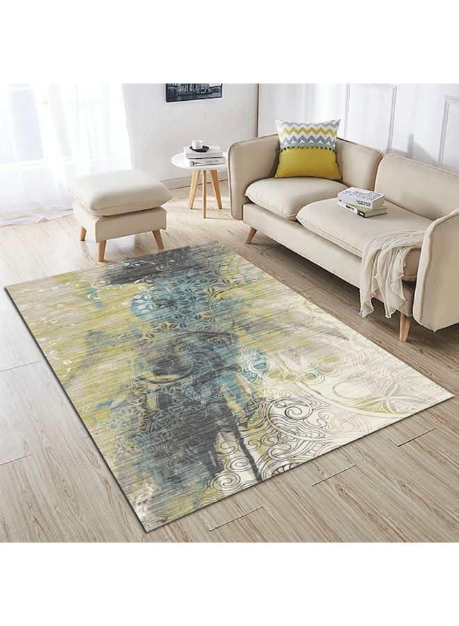 Non-Slip Living Room Bedroom Floor Mat, Synthetic Fibre, Rectangle multicolour 60*90(W*L)cm  - Image 3