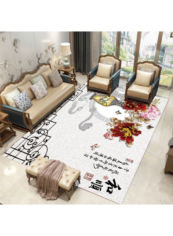 Home Rug Chinese Style Flower Vase Print Non-Slip Living Room Bedroom Floor Mat multicolour 60*90(W*L)cmcm  - Image 1