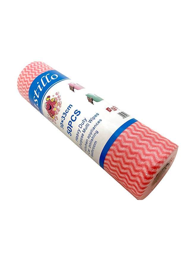 Generic Disposable Cleaning Wipes Roll Red 30x33cm  - Image 1