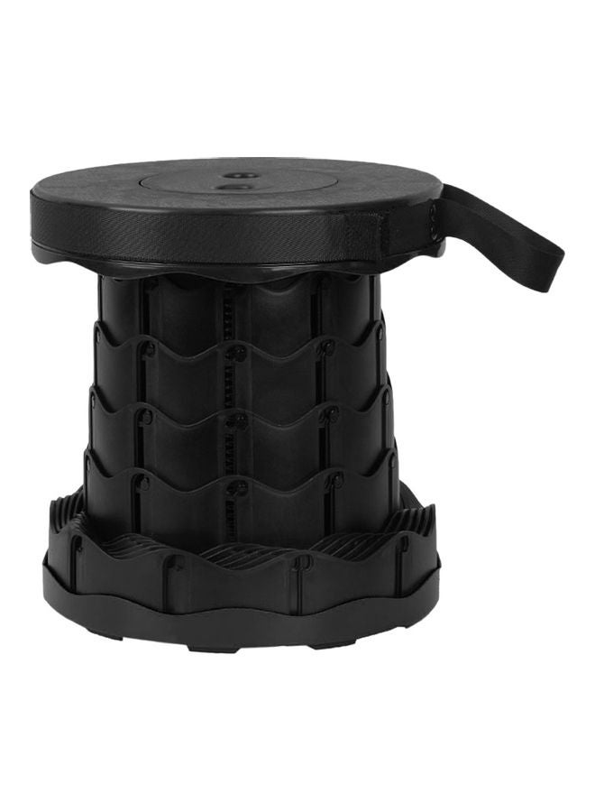Generic Outdoor PP Folding Telescopic Stool Pure Black 26 x 7.5 x 26cm 26 x 7.5 x 26cm  - Image 3