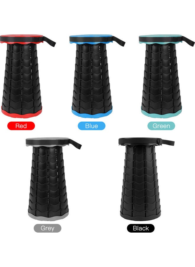 Generic - Outdoor PP Folding Telescopic Stool Pure Black 26 x 7.5 x 26cm 26 x 7.5 x 26cm - Image 1