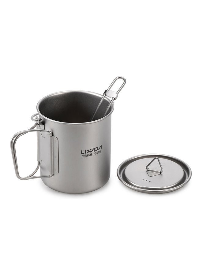Generic - Lixada 750ml Titanium Hanging Cup And Titanium Spork Set 13.2 x 11 x 11cm - Image 1