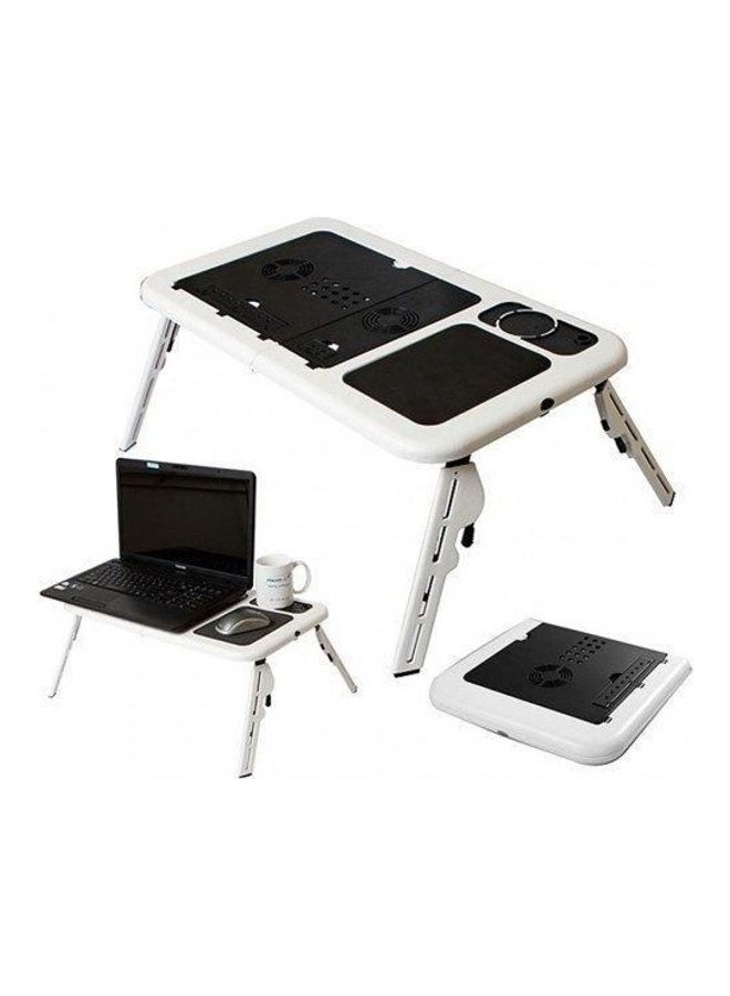 E-Table - 2 USB Cooling Fans Protable Labtop Table White/Black - Image 1