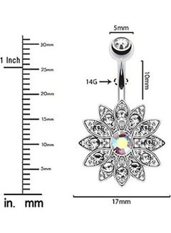 Generic 9 Pcs/Set Zircon Piercing Navel Surgical Belly Button Rings  - Image 3