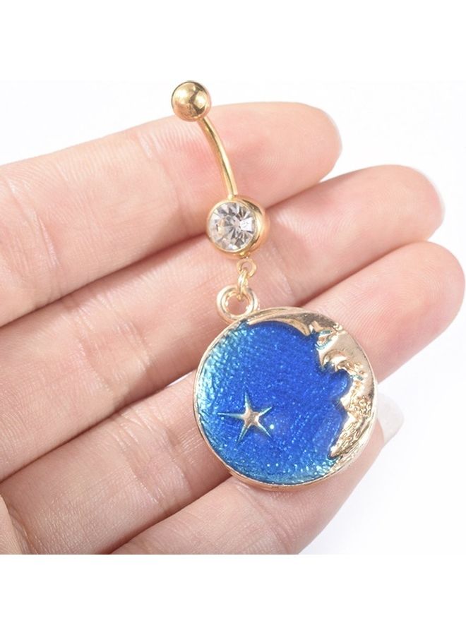 Generic - Moon Star Style Piercing Navel Surgical Belly Button Ring - Image 1