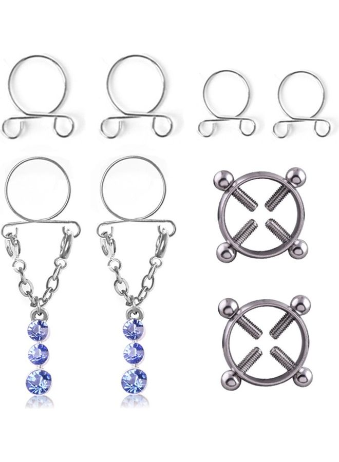 Generic - 1 Set Fashion Dangle Shields Bars Piercing Nipple Ring - Image 1