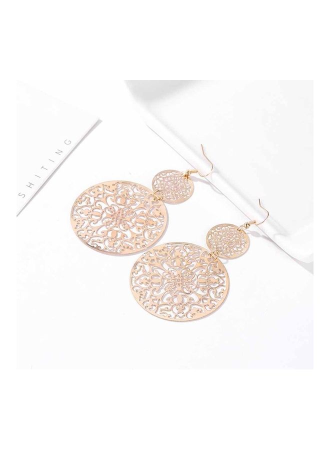 European And American Retro Hollow Disc Frosted Earrings - Image 1
