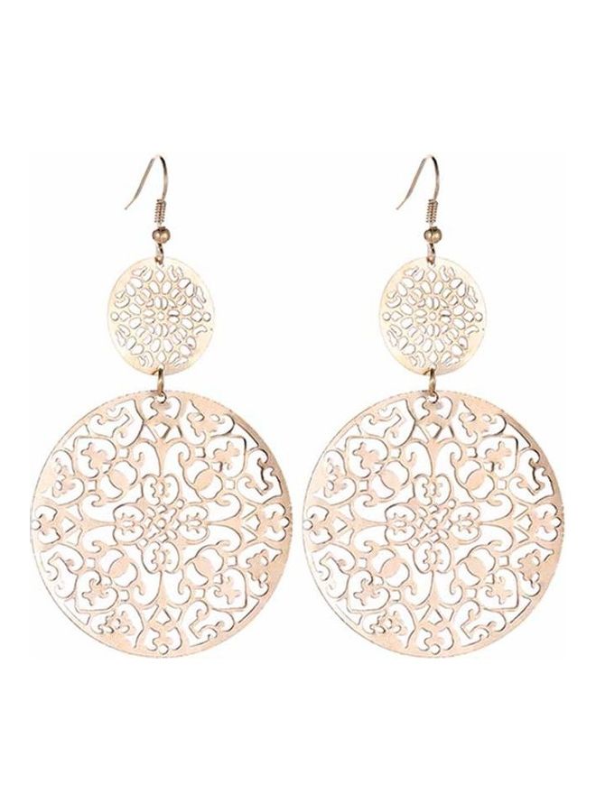 European And American Retro Hollow Disc Frosted Earrings - Image 3