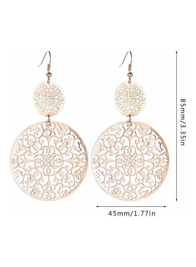 European And American Retro Hollow Disc Frosted Earrings - Image 5