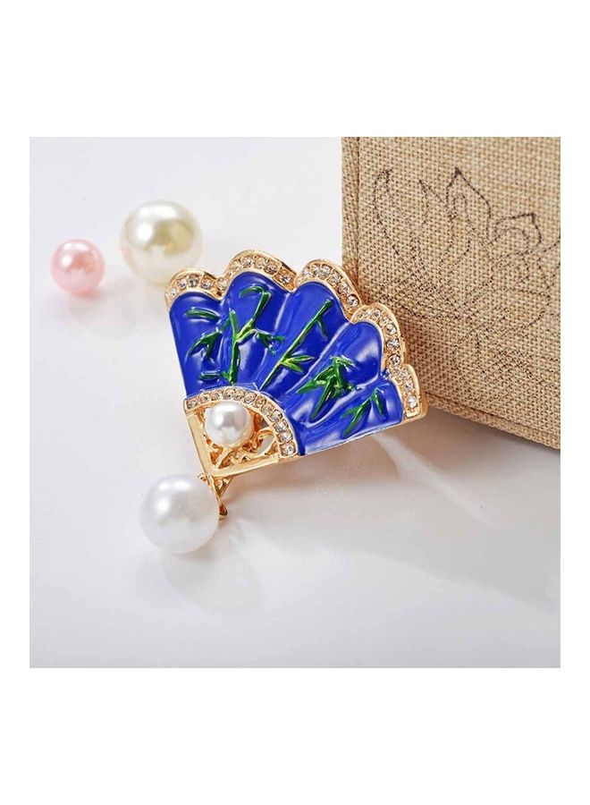 Generic - 19050852 Pins Rhinestone Beads Vintage Imitation Pearl Fan Shaped Jewelry - Image 1