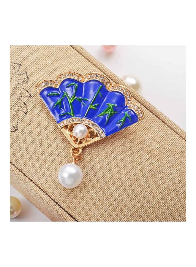 Generic - 19050852 Pins Rhinestone Beads Vintage Imitation Pearl Fan Shaped Jewelry - Image 1