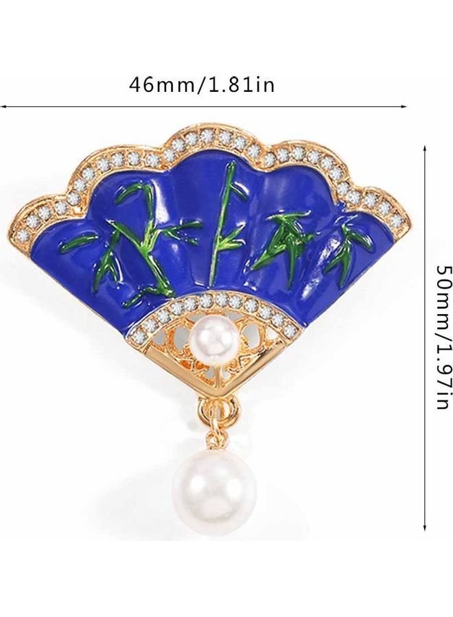 Generic - 19050852 Pins Rhinestone Beads Vintage Imitation Pearl Fan Shaped Jewelry - Image 1
