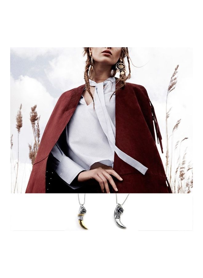 Clavicle Chain Diamond Dragon Tooth Necklace - Image 4