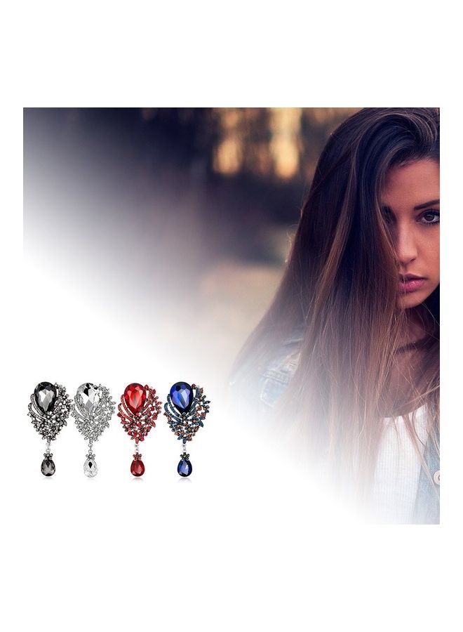 Women Corsage Glass Pendant Brooch - Image 5