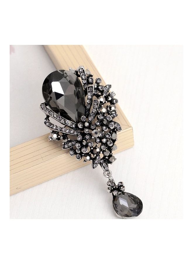 Women Corsage Glass Pendant Brooch - Image 2