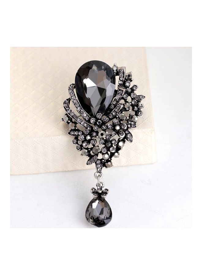 Women Corsage Glass Pendant Brooch - Image 3