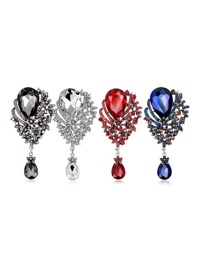 Women Corsage Glass Pendant Brooch - Image 4