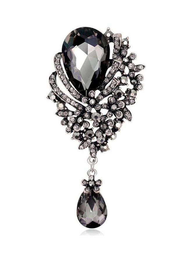 Women Corsage Glass Pendant Brooch - Image 1