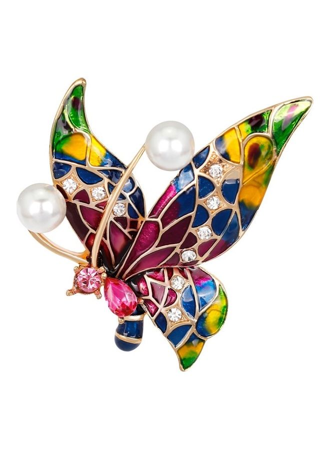 Generic - Butterfly Alloy Pearl Drip Oil Brooches Pin - Image 1