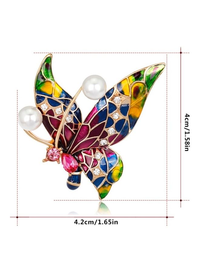 Generic - Butterfly Alloy Pearl Drip Oil Brooches Pin - Image 1