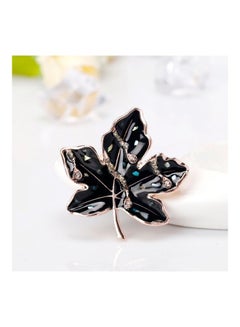 AL237-A Leaf Brooch Rhinestone Maple Leaf Boutonniere