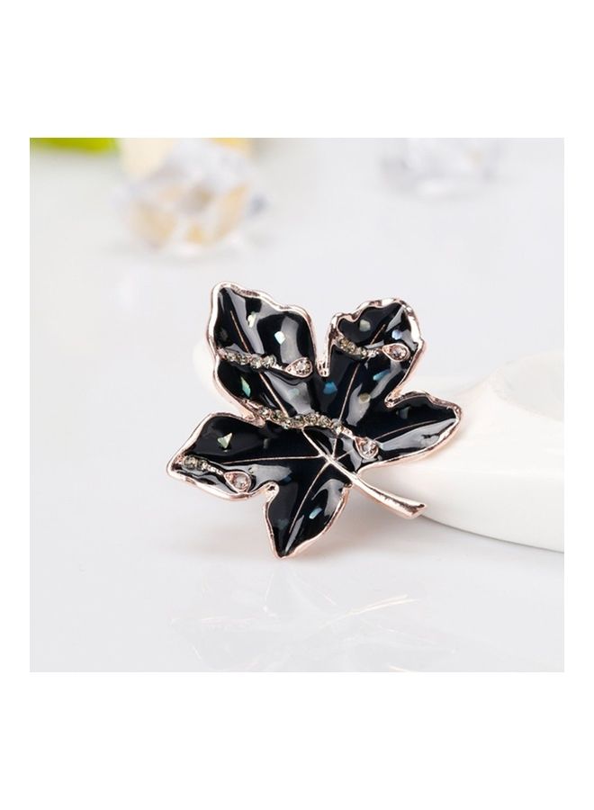Generic - AL237-A Leaf Brooch Rhinestone Maple Leaf Boutonniere - Image 1