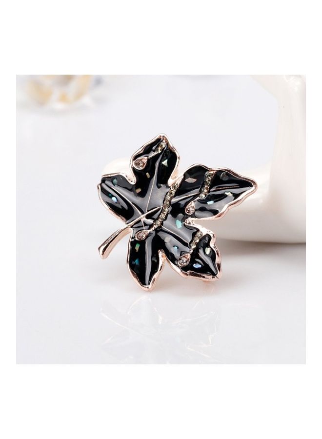 Generic - AL237-A Leaf Brooch Rhinestone Maple Leaf Boutonniere - Image 1