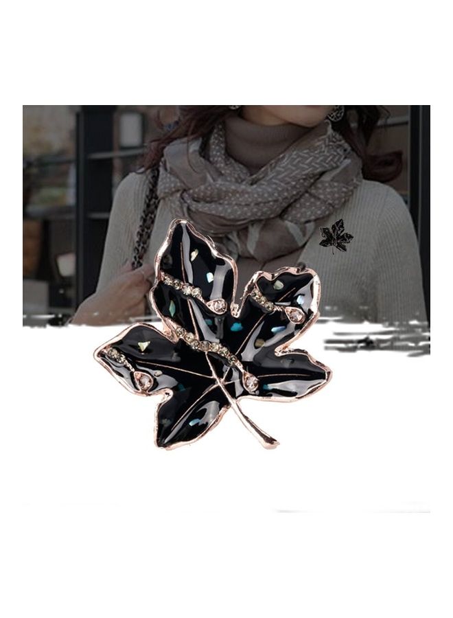 Generic - AL237-A Leaf Brooch Rhinestone Maple Leaf Boutonniere - Image 1
