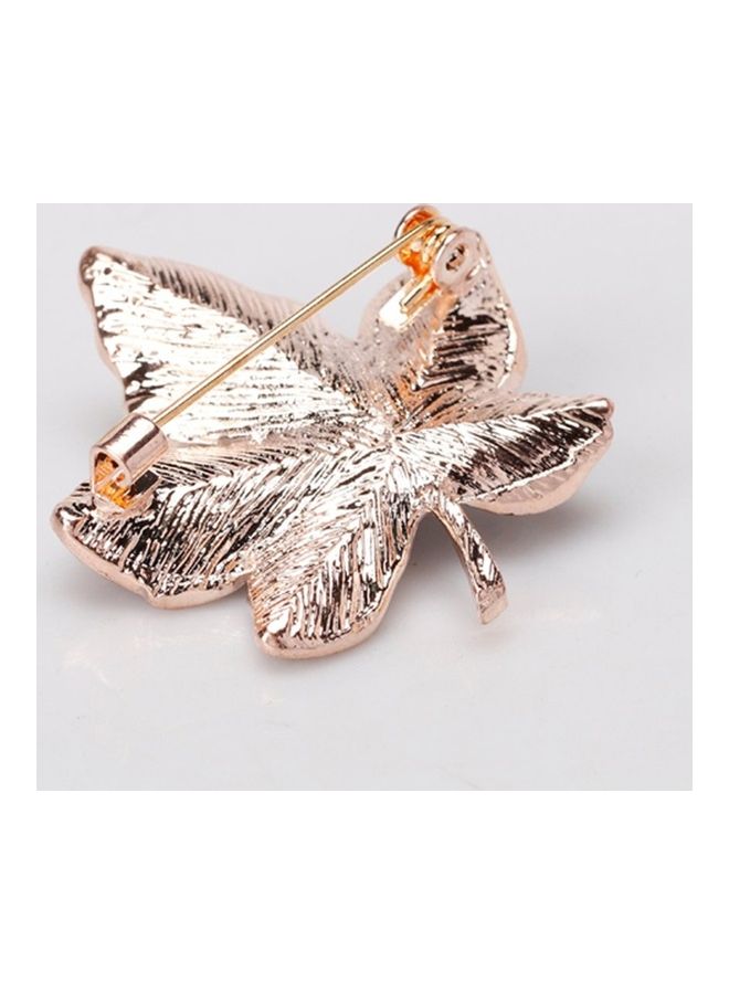 Generic - AL237-A Leaf Brooch Rhinestone Maple Leaf Boutonniere - Image 1