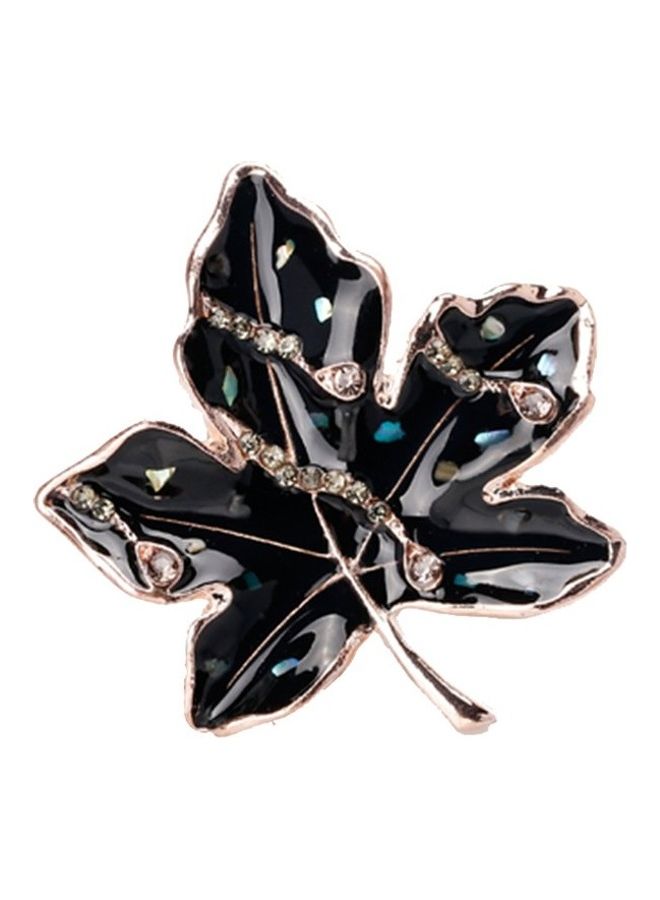 Generic - AL237-A Leaf Brooch Rhinestone Maple Leaf Boutonniere - Image 1