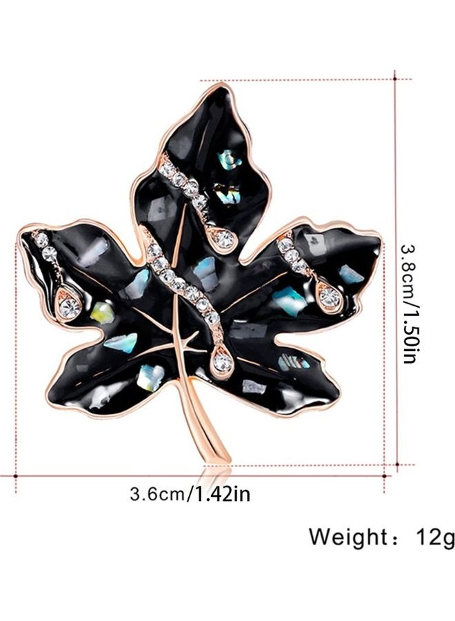 Generic - AL237-A Leaf Brooch Rhinestone Maple Leaf Boutonniere - Image 1