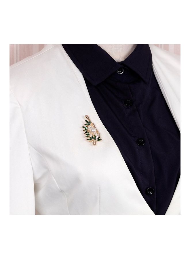 AL269-A Exquisite Bamboo Painting Oil Pearl Brooch - Image 1
