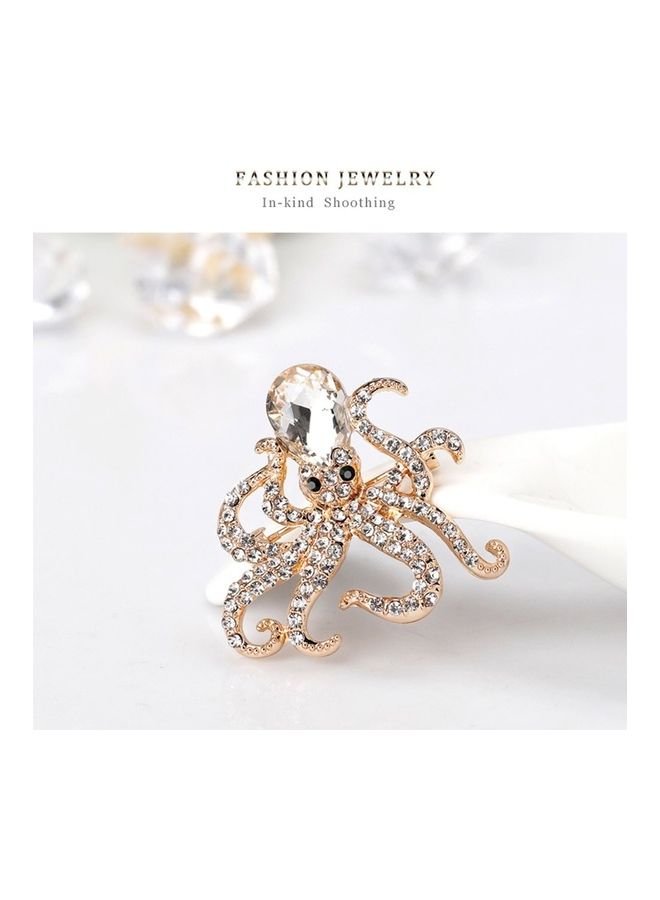 Exquisite Octopus Painting Oil Glass Rhinestone Brooch - Image 1