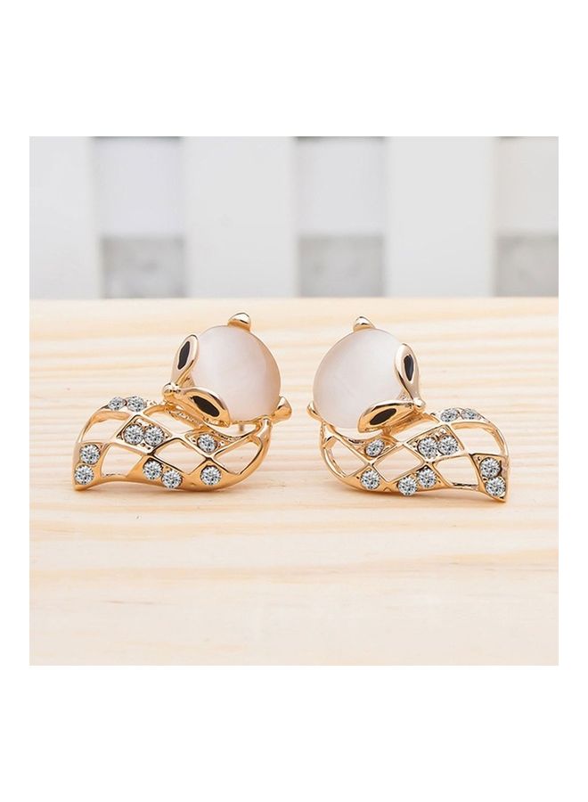 Generic - Cute Fox Design Zircon Earrings - Image 1