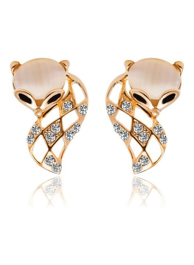 Generic - Cute Fox Design Zircon Earrings - Image 1