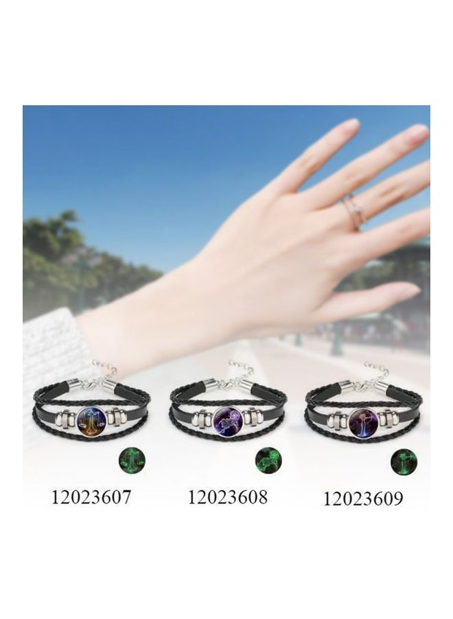 Luminous 12 Constellation Zodiac Leather Bracelet  - Image 3