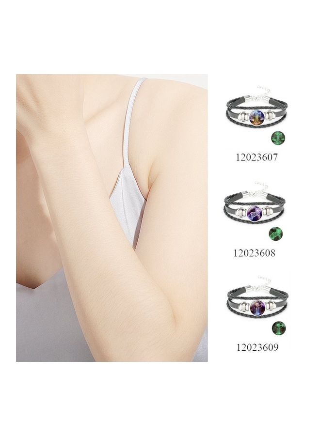 Luminous 12 Constellation Zodiac Leather Bracelet  - Image 4