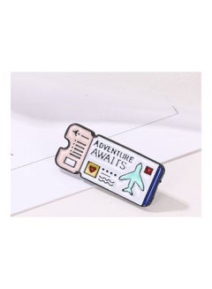 Airline ticket badge with white Brooch