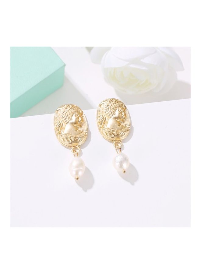 Simple Imitation Pearl Gold Women Earrings  - Image 1