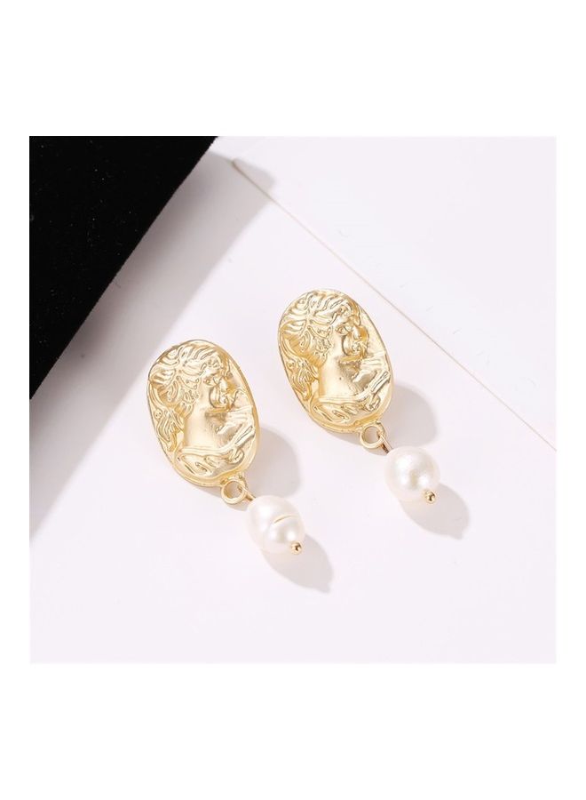 Simple Imitation Pearl Gold Women Earrings  - Image 4