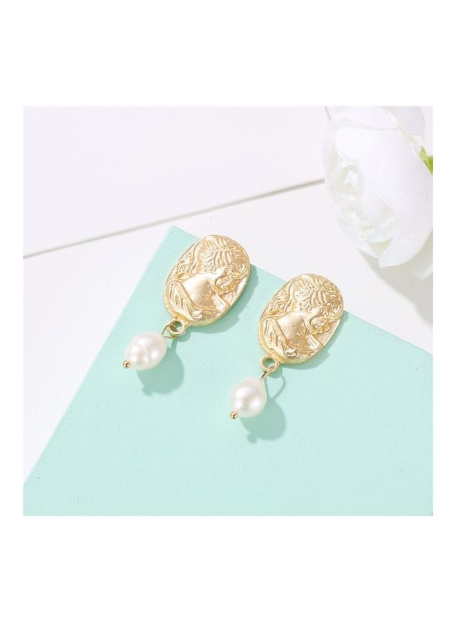 Simple Imitation Pearl Gold Women Earrings  - Image 5