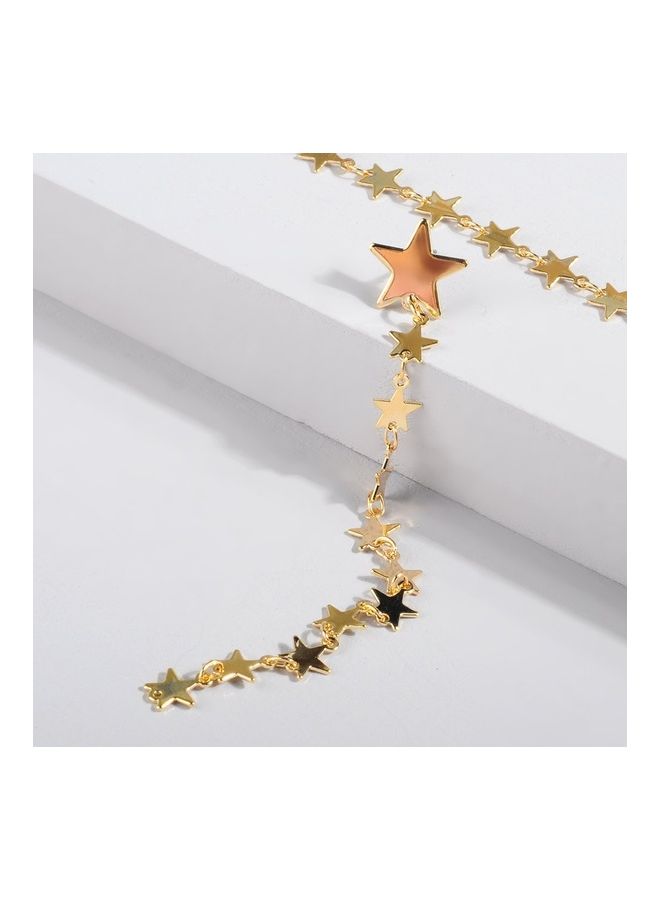 حلق أذنٍ بخطاف بتصميم عصري على شكل نجوم ذهبية - Image 1