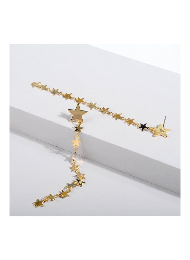 حلق أذنٍ بخطاف بتصميم عصري على شكل نجوم ذهبية - Image 5